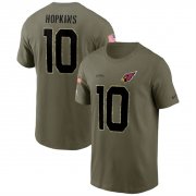 Wholesale Cheap Men's Arizona Cardinals #10 DeAndre Hopkins 2022 Olive Salute to Service T-Shirt