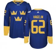 Wholesale Cheap Team Sweden #62 Carl Hagelin Blue 2016 World Cup Stitched NHL Jersey