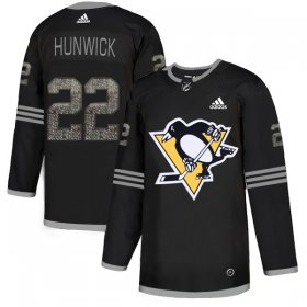 Wholesale Cheap Adidas Penguins #22 Matt Hunwick Black Authentic Classic Stitched NHL Jersey