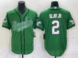 Wholesale Cheap Men's Philadelphia Eagles #2 Darius Slay JR Green Cool Base Stitched Baseball Jersey