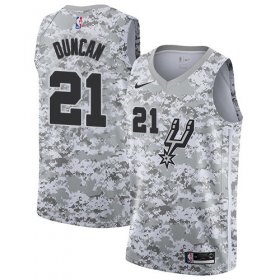 Wholesale Cheap Men\'s Nike San Antonio Spurs #21 Tim Duncan White Camo Basketball Swingman Earned Edition Jersey