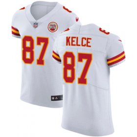 Wholesale Cheap Nike Chiefs #87 Travis Kelce White Men\'s Stitched NFL Vapor Untouchable Elite Jersey