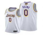 Wholesale Cheap Men's Los Angeles Lakers #0 Kyle Kuzma 2020 White Finals Stitched NBA Jersey