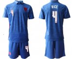 Wholesale Cheap Men 2020-2021 European Cup England away blue 4 Nike Soccer Jersey