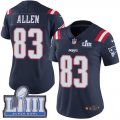 Wholesale Cheap Nike Patriots #83 Dwayne Allen Navy Blue Super Bowl LIII Bound Women's Stitched NFL Limited Rush Jersey
