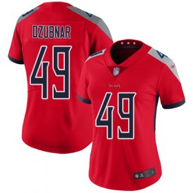 Wholesale Cheap Nike Titans #49 Nick Dzubnar Red Women\'s Stitched NFL Limited Inverted Legend Jersey