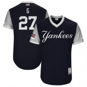 Wholesale Cheap Yankees #27 Giancarlo Stanton Navy "G" Players Weekend Authentic Stitched MLB Jersey