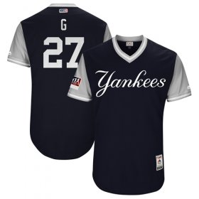 Wholesale Cheap Yankees #27 Giancarlo Stanton Navy \"G\" Players Weekend Authentic Stitched MLB Jersey