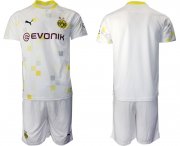 Wholesale Cheap Men 2020-2021 club Dortmund Second away blank white Soccer Jerseys