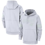 Wholesale Cheap Carolina Panthers Nike NFL 100 2019 Sideline Platinum Therma Pullover Hoodie White