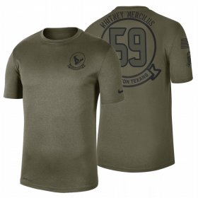 Wholesale Cheap Houston Texans #59 Whitney Mercilus Olive 2019 Salute To Service Sideline NFL T-Shirt