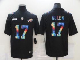 Wholesale Cheap Men\'s Buffalo Bills #17 Josh Allen Multi-Color Black 2020 NFL Crucial Catch Vapor Untouchable Nike Limited Jersey