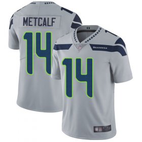 Wholesale Cheap Nike Seahawks #14 D.K. Metcalf Grey Alternate Men\'s Stitched NFL Vapor Untouchable Limited Jersey