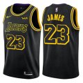 Cheap Youth Nike Los Angeles Lakers #23 LeBron James Black NBA Swingman City Edition Jersey