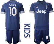Wholesale Cheap Youth 2020-2021 club Juventus away blue 10 Soccer Jerseys