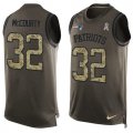 Wholesale Cheap Nike Patriots #32 Devin McCourty Green Men's Stitched NFL Limited Salute To Service Tank Top Jersey