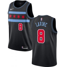 Wholesale Cheap Men\'s Nike Chicago Bulls #8 Zach LaVine Bulls City Edition Authentic Black NBA Jersey