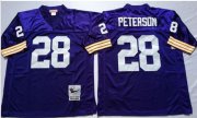 Wholesale Cheap Mitchell And Ness Vikings #28 Adrian Peterson Purple Throwback Stitched NFL Jersey