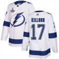Cheap Adidas Lightning #17 Alex Killorn White Road Authentic Youth 2020 Stanley Cup Champions Stitched NHL Jersey