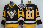Wholesale Cheap Penguins #81 Phil Kessel Black Alternate 2017 Stanley Cup Finals Champions Stitched NHL Jersey