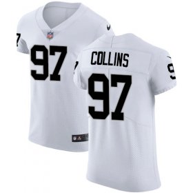 Wholesale Cheap Nike Raiders #97 Maliek Collins White Men\'s Stitched NFL New Elite Jersey
