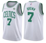 Wholesale Cheap Men's Boston Celtics #7 Jaylen Brown 75th Anniversary White Stitched Basketball Jersey
