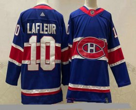 Wholesale Cheap Men\'s Montreal Canadiens #10 Guy Lafleur Blue 2021 Retro Stitched NHL Jersey