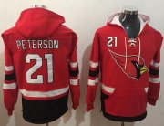 Wholesale Cheap Nike Cardinals #21 Patrick Peterson Red/Black Name & Number Pullover NFL Hoodie