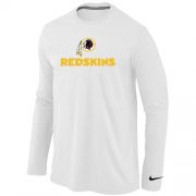 Wholesale Cheap Nike Washington Redskins Authentic Logo Long Sleeve T-Shirt White
