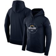 Wholesale Cheap Los Angeles Chargers Nike Sideline Property Of Wordmark Logo Performance Pullover Hoodie Navy