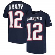 Wholesale Cheap Nike New England Patriots #12 Tom Brady Youth Player Pride 3.0 Name & Number T-Shirt Navy