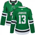 Wholesale Cheap Adidas Stars #13 Mattias Janmark Green Home Authentic Women's Stitched NHL Jersey