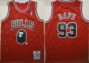 Wholesale Cheap Bulls 93 Bape Red 1997-98 Hardwood Classics Jersey