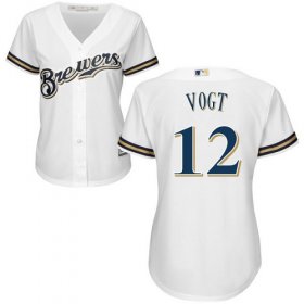 Wholesale Cheap Brewers #12 Stephen Vogt White Home Women\'s Stitched MLB Jersey