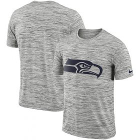 Wholesale Cheap Men\'s Seattle Seahawks Nike Heathered Black Sideline Legend Velocity Travel Performance T-Shirt