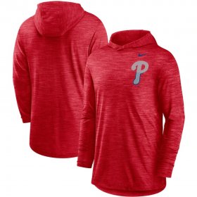 Wholesale Cheap Philadelphia Phillies Nike Split Logo Performance Long Sleeve Hoodie Top Red