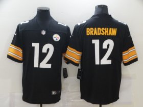 Wholesale Cheap Men\'s Pittsburgh Steelers #12 Terry Bradshaw Black 2017 Vapor Untouchable Stitched NFL Nike Limited Jersey