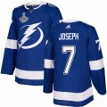 Cheap Adidas Lightning #7 Mathieu Joseph Blue Home Authentic Youth 2020 Stanley Cup Champions Stitched NHL Jersey
