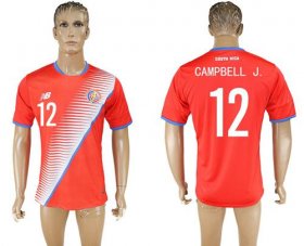 Wholesale Cheap Costa Rica #12 Campbell J. Home Soccer Country Jersey