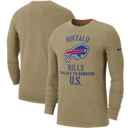 Wholesale Cheap Men's Buffalo Bills Nike Tan 2019 Salute to Service Sideline Performance Long Sleeve Shirt
