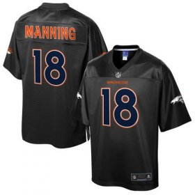 Wholesale Cheap Nike Broncos #18 Peyton Manning Black Men\'s NFL Pro Line Black Reverse Fashion Game Jersey