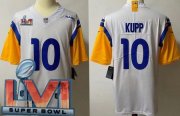 Wholesale Cheap Youth Los Angeles Rams #10 Cooper Kupp Limited White Alternate 2022 Super Bowl LVI Bound Vapor Jersey