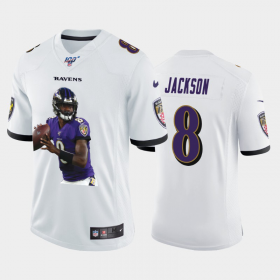 Cheap Baltimore Ravens #8 Lamar Jackson Nike Team Hero 4 Vapor Limited NFL 100 Jersey White