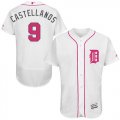 Wholesale Cheap Tigers #9 Nick Castellanos White Flexbase Authentic Collection Mother's Day Stitched MLB Jersey