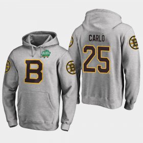 Wholesale Cheap Bruins #25 Brandon Carlo Gray 2018 Winter Classic Fanatics Primary Logo Hoodie