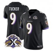 Wholesale Cheap Men's Baltimore Ravens #9 Justin Tucker Black 2023 F.U.S.E With Patch Throwback Vapor Limited Stitched Jersey