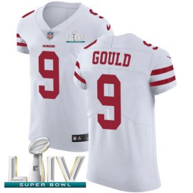 Wholesale Cheap Nike 49ers #9 Robbie Gould White Super Bowl LIV 2020 Men\'s Stitched NFL Vapor Untouchable Elite Jersey