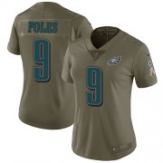Wholesale Cheap Nike Eagles #9 Nick Foles Olive Women's Stitched NFL Limited 2017 Salute to Service Jersey