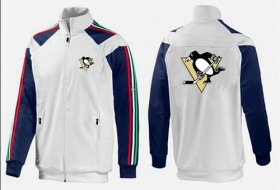 Wholesale Cheap NHL Pittsburgh Penguins Zip Jackets White-1