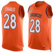 Wholesale Cheap Nike Broncos #28 Jamaal Charles Orange Team Color Men's Stitched NFL Limited Tank Top Jersey